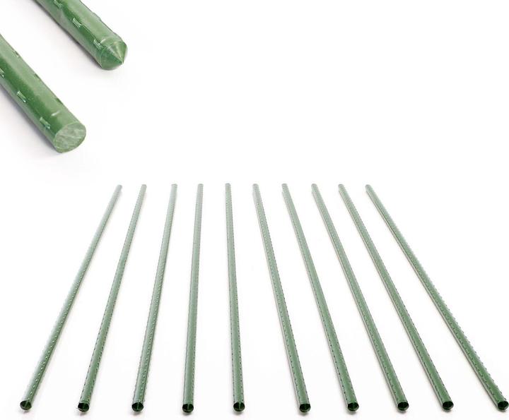 Immagine prodotto Wiltec Toboli 10x bastoni per piante verdi 120cm Ø11mm traliccio in metallo plastica per pomodori (120 cm, 1.10 cm)