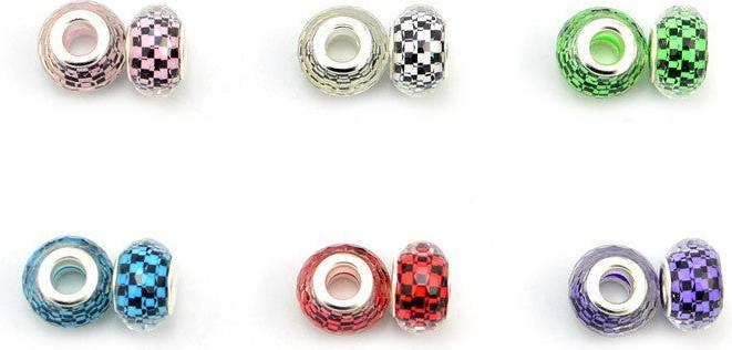 Produktbild Hermex Bead versilbert 925 - Silbrig Schwarz Weiss (Silber 925, Metalllegierung mit Acrylglas)