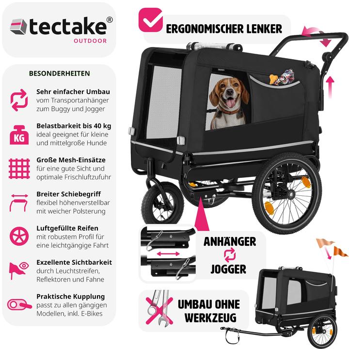 Actual product image tectake Dog Bike Trailer - Multifunctional, Foldable