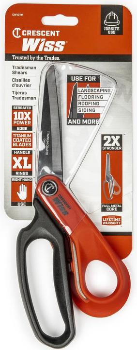 Produktbild Crescent Robuste, titanbeschichtete Handwerkerschere Edelstahl 254mm (25.40 cm)