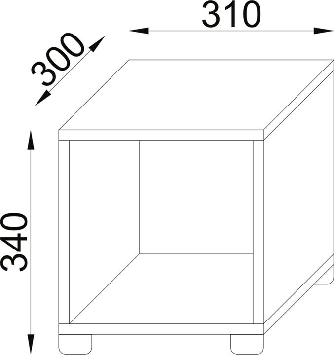 Produktbild VCM Holz Würfel Aufbewahrungs - Regal Benas-1 (31 x 30 x 30 cm)