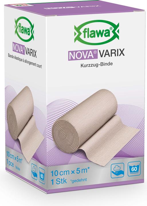 Image du produit Flawa Bande à Allongement Court Nova Varix couleur chair 10 cm x 5 m
