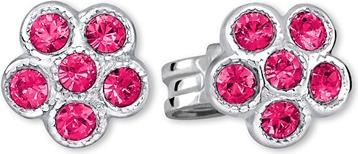 Produktbild Brilio Silver Silver Flower Earrings With Red Zircons