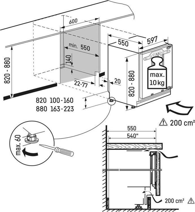 Immagine prodotto Liebherr Frigorifero sottobanco integrato (137 l)