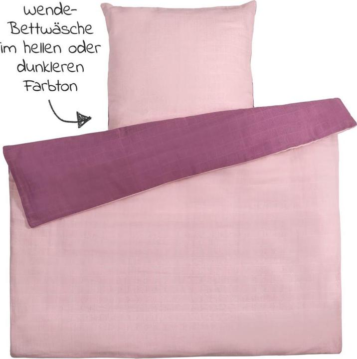 Produktbild Makian Babybettwäsche & Bettsets Wende-Bettwäsche Mull 80 x 80 / 35 x 40 cm - Orchidee (80 x 80 cm, 80 x 80 cm, 35 x 40 cm)