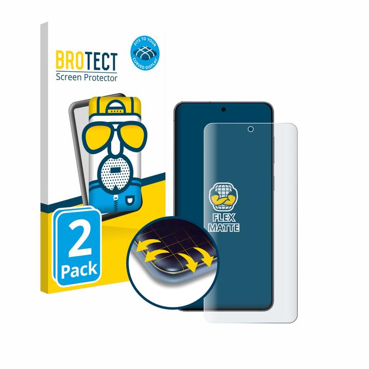 Produktbild BROTECT Fullscreen Schutzfolie Displayschutz Folie Matt Entspiegelungsfolie (2 Stück, Samsung Galaxy S25 Edge)