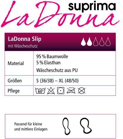 Image du produit Suprima La Donna le slip féminin avec protection des vêtements noir (1 x, Large plus)
