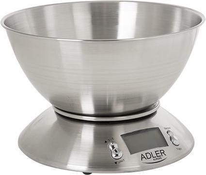 Actual product image Adler AD 3166 Kitchen Scale Stainless Steel Worktop Oval Electronic Kitchen Scale