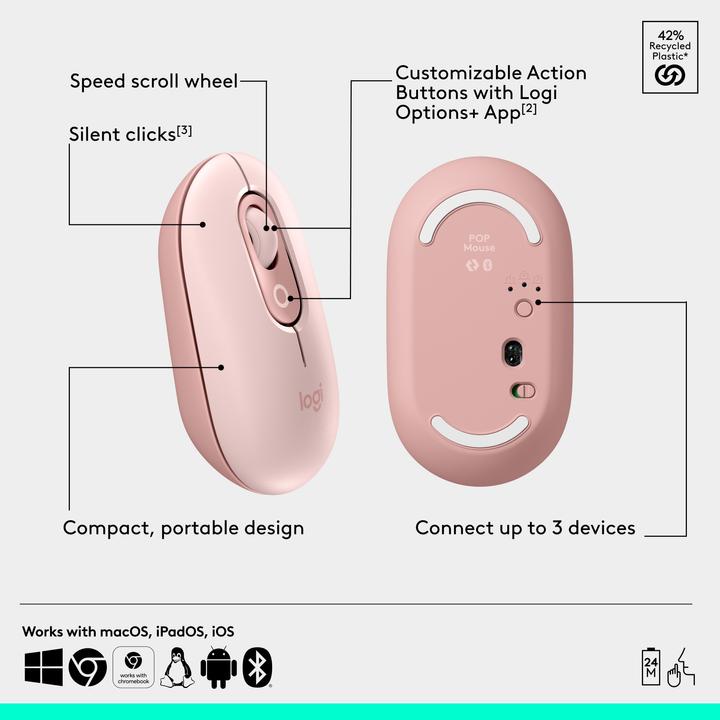 Actual product image Logitech POP Mouse with personalisable emoji (Wireless)