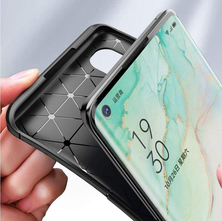 Actual product image Screenguard Oppo Find X2 Neo Hull Carbon Design TPU Case (Oppo Find X2 Neo)