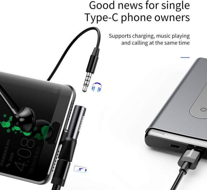 Produktbild Baseus 2in1 USB Typ-C Adapter (USB Typ C, 3.5mm Klinke, USB Typ C)