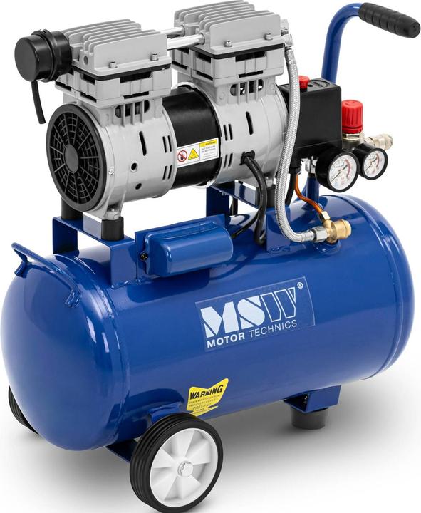 Produktbild MSW Ölfreier Kompressor Druckluft-Kompressor Luftkompressor 24 l 750 W bis 8 bar (8 Bar, 24 l)