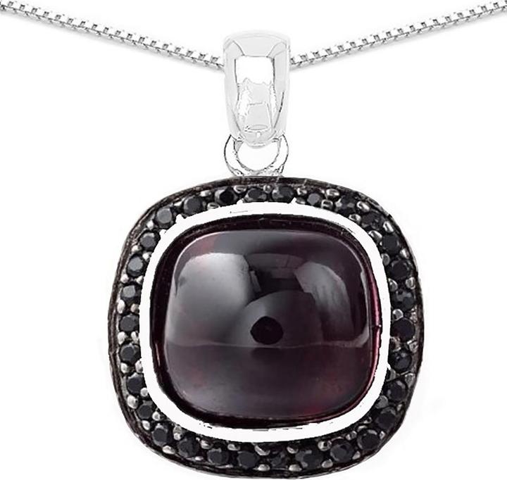 Produktbild Xen Anhänger mit Kette Granat Cushion-Cabochon 45 cm 925 Silber (925 Sterling Silber, 45 cm)