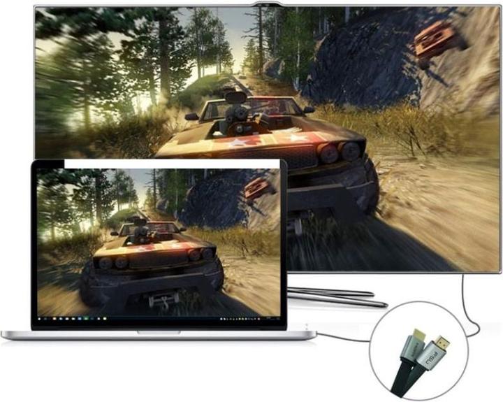 Produktbild Hermex HDMI 2.0 Flachkabel 4K 2 m vergoldet (2 m, HDMI)