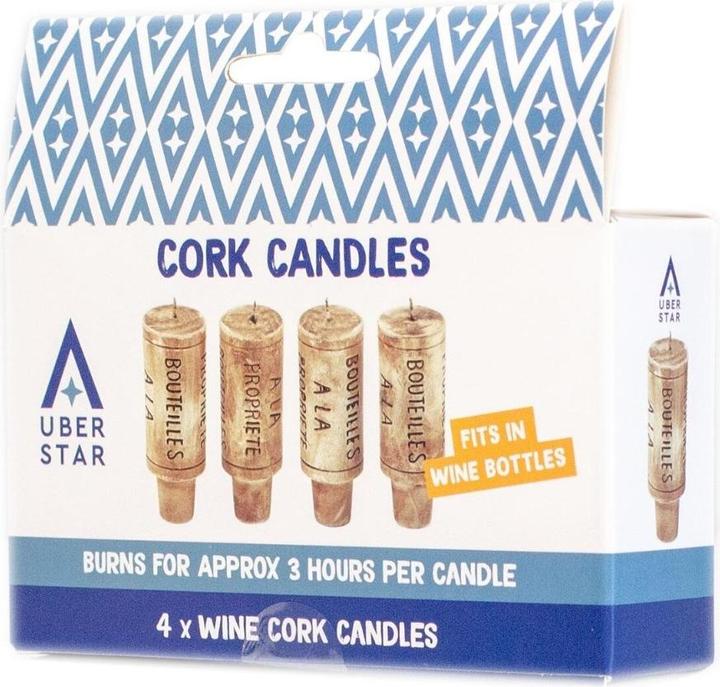 Immagine prodotto Uberstar Set di 4 candele in sughero per vino (4 pz.)