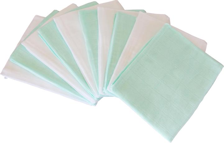 Actual product image Babywell Muslin diapers, pack of 10 (60 cm, 60 cm)