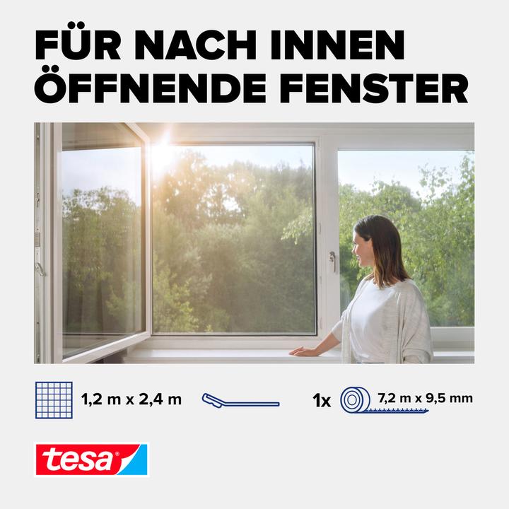 Produktbild tesa Pollenschutzgitter, für Allergiker, zuschneibar inkl. selbstklebendem Klettband (120 x 240 cm)