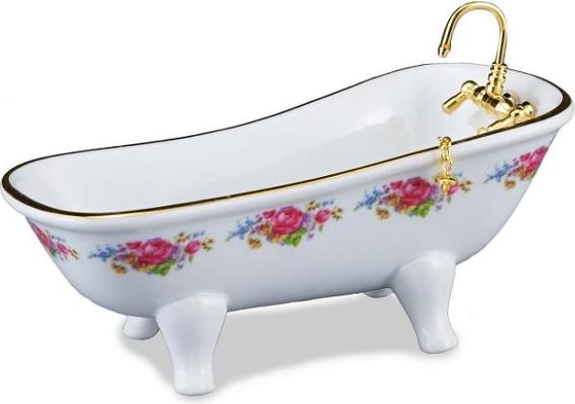 Produktbild Reutter 001.770/2 - Badewanne "Dresdner Rose", Miniatur (12.5 x 5.5 x 7 cm)