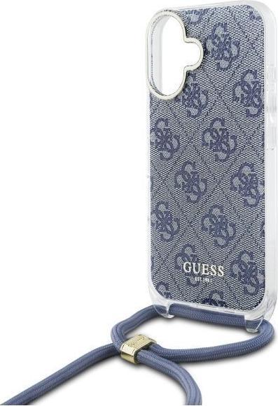 Image du produit Guess GUHCP16SHC4SEB iPhone 16 6.1" niebieski/blue hardcase Cord 4G Print