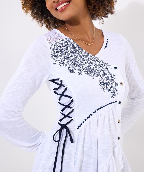 Actual product image Joe Browns Frilly Embroidered V-Neck Tunic (46)