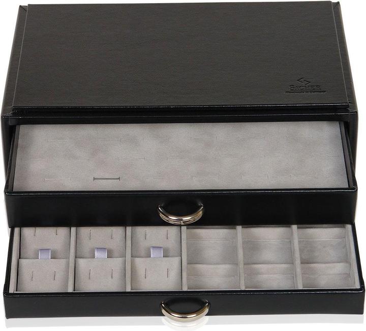 Produktbild Sacher Schmuckkästchen Vario / Ring- & Ohrsteckerbox - Schwarz