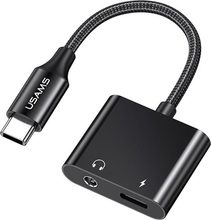Immagine prodotto Usams Adattatore AU15 USB-C - jack 3,5m DAC + USB-C PD60W nero SJ598YPTC01 (US-SJ598) (USB tipo C, Jack da 3.5mm)