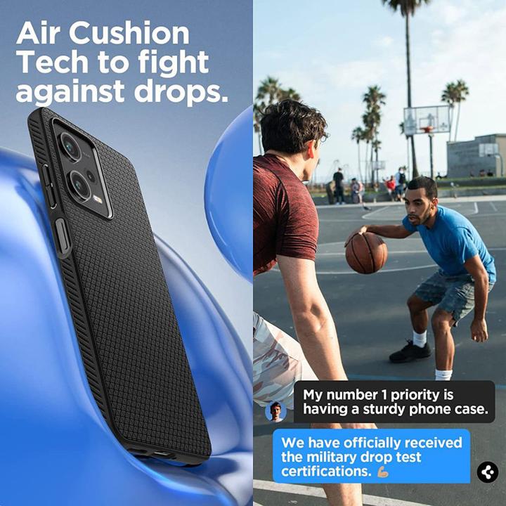Immagine prodotto Spigen Liquid Air - Custodia per Xiaomi Redmi Note 12 Pro 5G / POCO X5 Pro 5G (Czarny) (Xiaomi Poco X5 Pro, Xiaomi Redmi Note 12 Pro 5G)