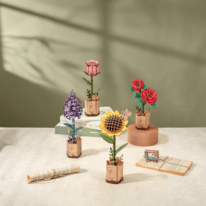 Image du produit Robotime Tournesol - Fleur en bois en kit