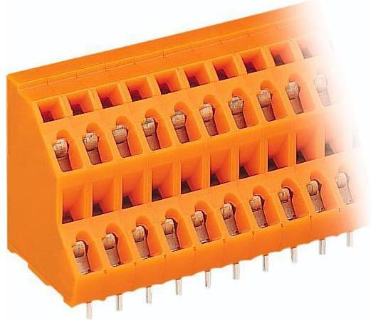 Image du produit Wago 736-306 Bornier à deux niveaux pour circuits imprimés 0,08-2,5 mm² orange