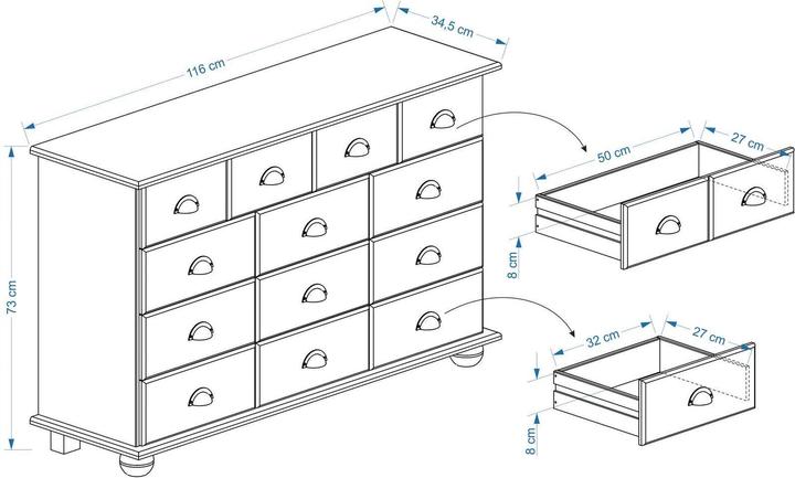 Actual product image IDIMEX Colmar (117 x 35 x 73 cm)