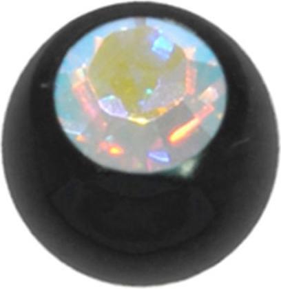 Produktbild Bijouteria 1.2mm Piercing-Kugel (Premium Kristall, Chirurgenstahl 316L, PVD Beschichtung (schwarz))