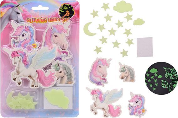 Actual product image Johntoy Glow-in-the-dark unicorn wall stickers