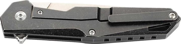 Actual product image Herbertz One-hand knife, AUS-8 steel, frame lock, flipper, titanium handle scales, titanium clip, catch strap (8.80 cm)