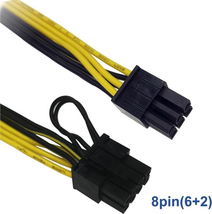 Image du produit PowerGuard Câble d'alimentation GPU PCI-E 6 broches (mâle) vers 8 broches (mâle) 0.5m