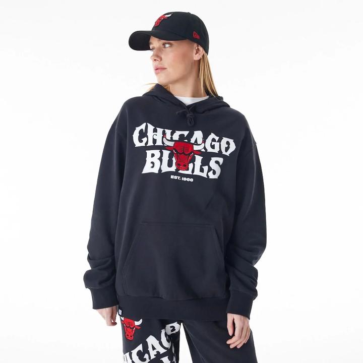 Actual product image New Era hooded sweatshirt chicago bulls nba graphic (M)