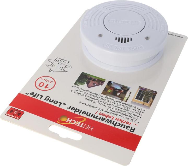 Actual product image Heitech Smoke detector Long life incl. lithium battery 85dB