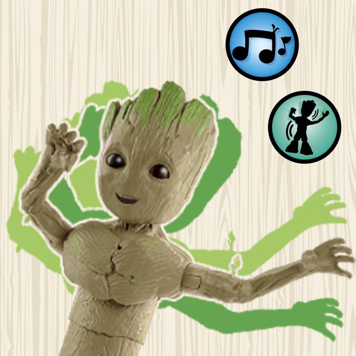 Actual product image Hasbro Marvel Studios I Am Groot Groove 'N Grow Groot, 34cm Tall Interactive Action Figure, Superheroes