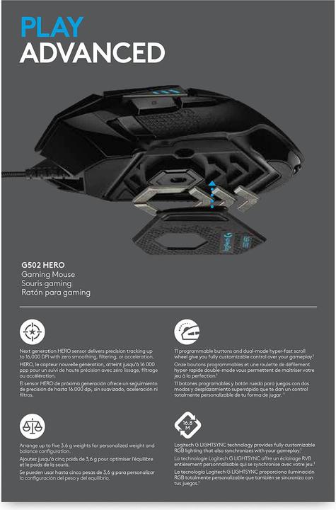 Actual product image Logitech G G502 Hero (Cable)