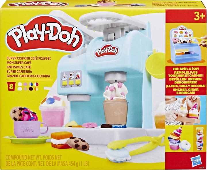 Productafbeelding Play-Doh Kitchen Creations Kneedplezier Café, Café speelset met 20 accessoires en 8 blikken
