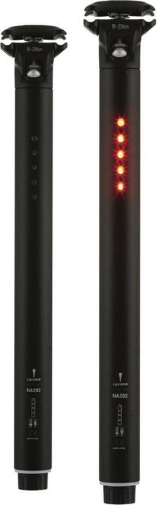 Light Skin Tige de selle LED 25.4mm, noire (25.40 mm)