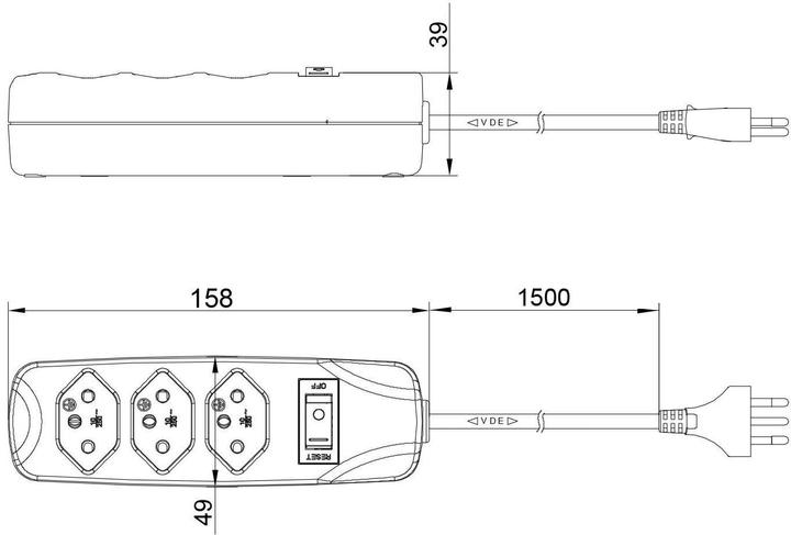Actual product image Furber Connector strip (3 x, Type 13, 1.50 m)