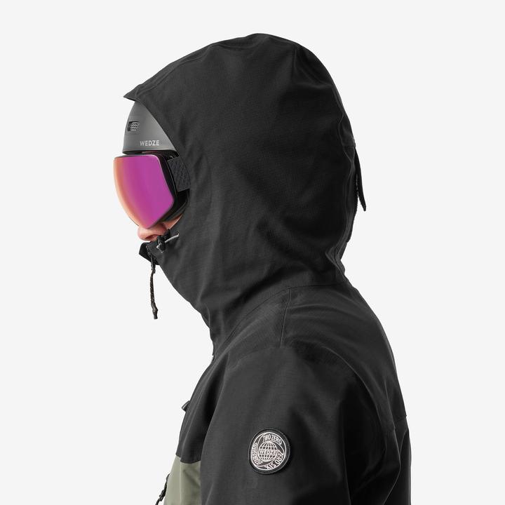 Actual product image Dreamscape Snowboard jacket men's ski jacket - SNB 500 Ziprotect khaki/black (M)