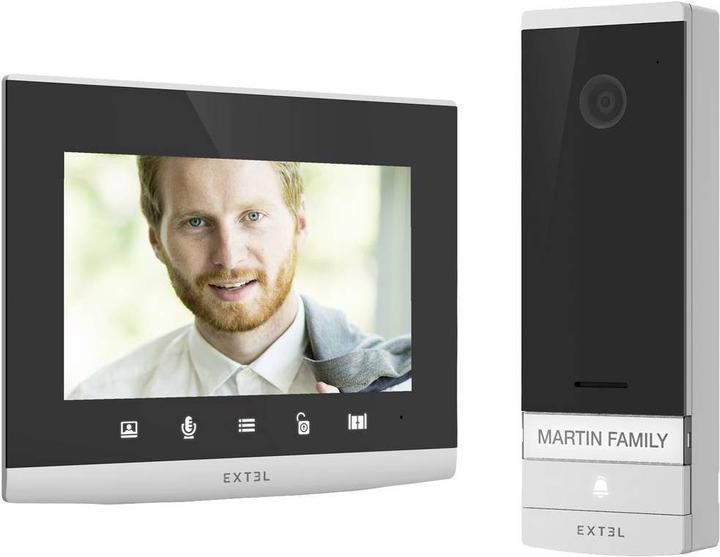 Productafbeelding Extel 720324 Videodeurintercomsysteem WLAN Complete Set Grijs, Zwart (WiFi)