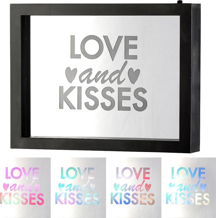 Immagine prodotto Infactory Specchio decorativo con lettere glitterate "Amore e baci (23 x 18 x 4 cm)