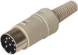 Actual product image SKS Hirschmann DIN circular connector Plug, straight Number of poles: 8 Gray MAS 8100S 1 pc.