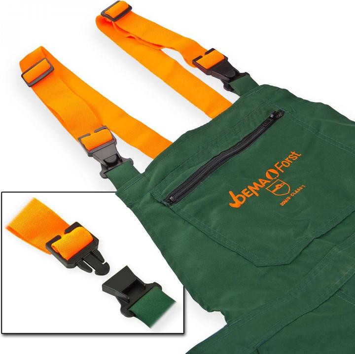 Actual product image Dema Schnittschutzhose Schnittschutzlatzhose Forsthose Latzhose Eco Grösse L grün (L)