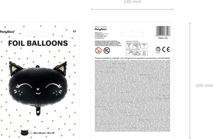 Actual product image Partydeco Black cat balloon - 48cm