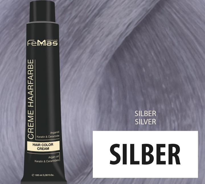 Actual product image FemMas Silver) Hair Color Pure & Mix 100ml