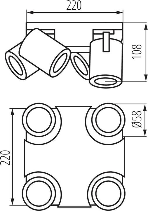 Actual product image Kanlux LAURIN 29128 Wall/ceiling light 4x max. 35W GU10 white (GU10)