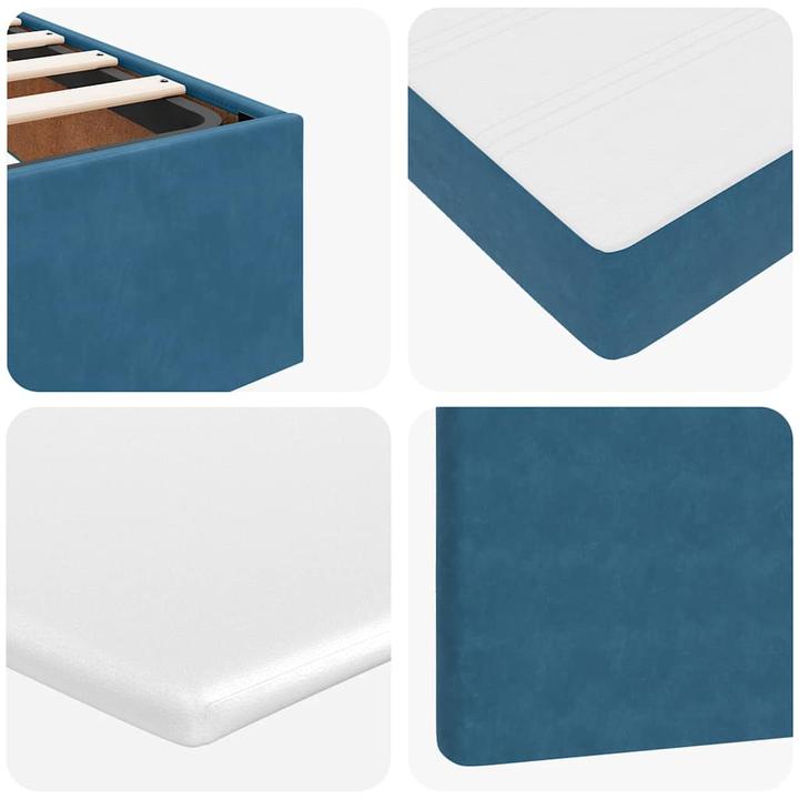 Actual product image VidaXL Ottoman bed with mattress dark blue 90x200 cm velvet (90 x 200 cm)